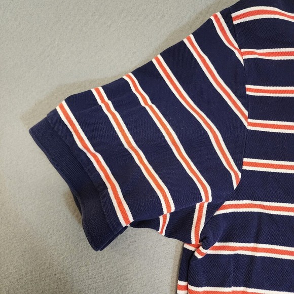 Ralph Lauren Plolo Shirt Mens XL Blue with Pink Stripe Short Sleeve Vintage - Picture 6 of 16